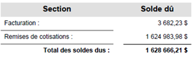 Exemple 1 - Solde dû