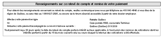 Renseignements et remise de votre paiement