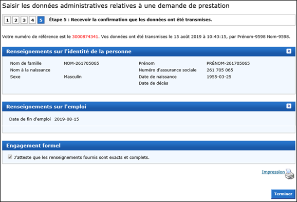 Saisir les données administratives relatives à une demande de prestation