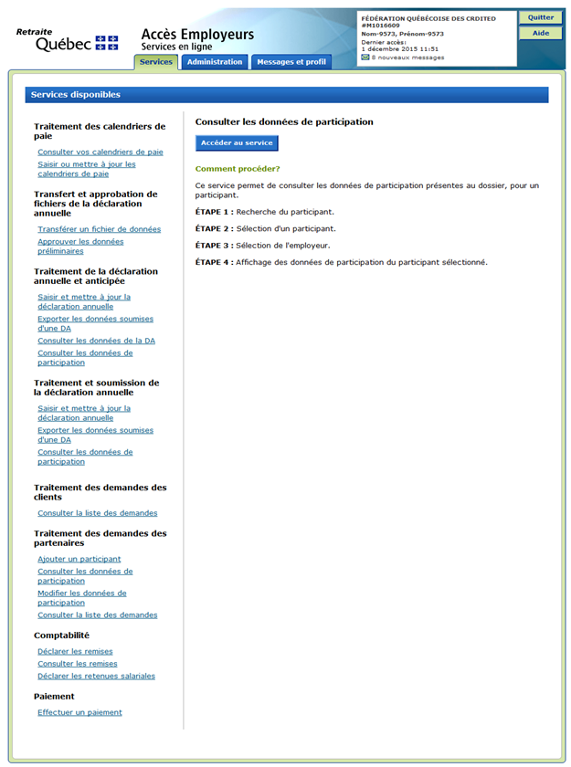 Accéder au service