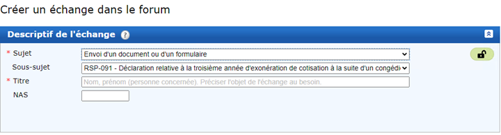 Créer un échange dans le forum