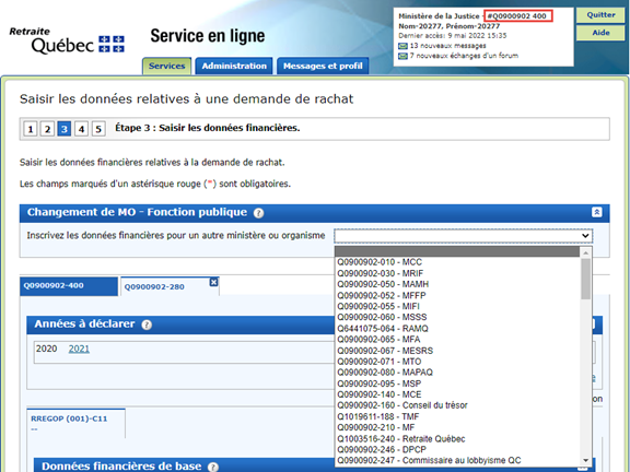 Changement de MO – Fonction publique